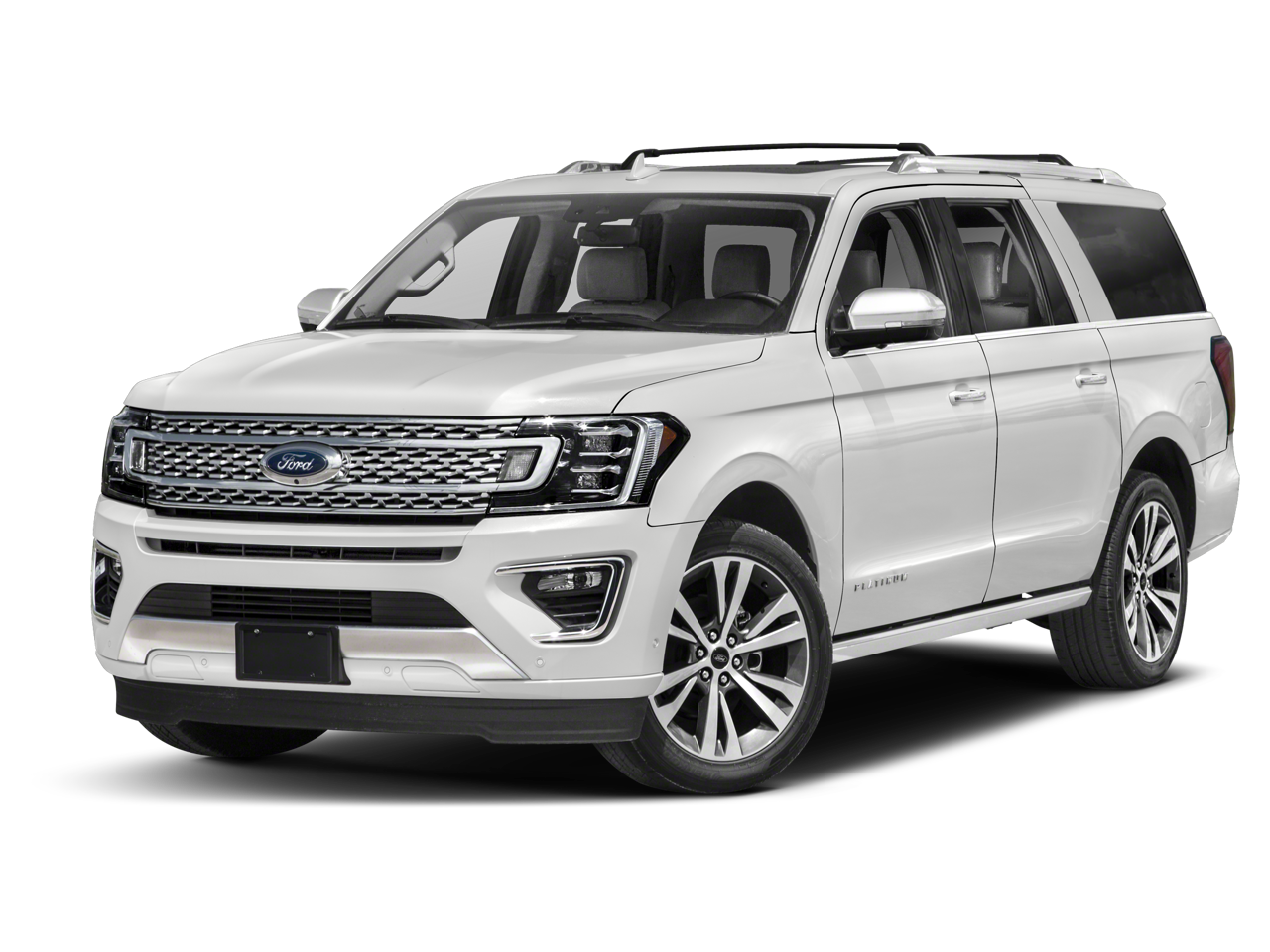 2019 Ford Expedition MAX Platinum in Black — front three-quarter view