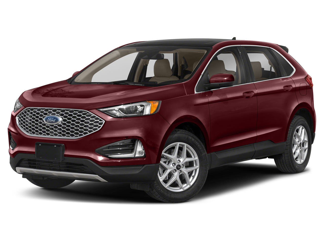 2023 Ford Edge SEL in Burgundy — front three-quarter view